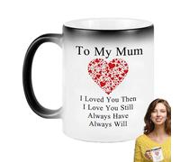Taza de café para el día de la madre, taza de cerámica con texto en inglés "To My Dear Mom", novedosas tazas de café con cambio de color sensible a la temperatura, taza de bebida para mujeres, día de
