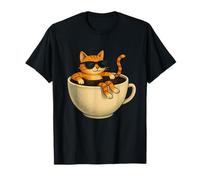 Taza de café para gato, piscina fresca, divertida, chill kitty, gafas de sol Camiseta