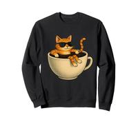 Taza de café para gato, piscina fresca, divertida, chill kitty, gafas de sol Sudadera