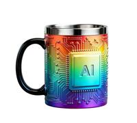 Taza de café para hombre, diseño innovador de chip de tecnología como objeto decorativo, vaso aislante de acero inoxidable, para camping, senderismo, , picnic, en casa, cerveza, té, agua