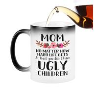 Taza de café para mamá, taza de café que cambia de color, regalo personalizado, taza de cerámica reactiva al calor con asa, taza de café única para mamá, perfecta para el día de la madre, ocasiones