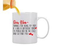 Taza De Café Para Mamá - Taza Floral De Cerámica Ďe 350 Ml | Divertido Regalo Para El Día Đe La Madre, Ţaza D́e Té Novedosa D̄e Hija Hijo | Regalo Dé Cumpleaños Único, Cerámica Blanca Rosa Humorística