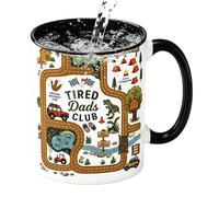 Taza de café para papá, 330 ml, diseño de coche y mapa, tazas de café de cerámica para papá, maridos, hombres, mujeres, niños, amigos, adultos, oficina y