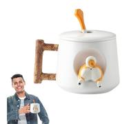 Taza de café para perros genérica - Taza de cerámica creativa estilo dibujos animados 3D, expresivo, capacidad 420 ml, material resistente al calor, con tapa cuchara | Bebida caliente uso oficina