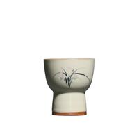 Taza de café para restaurantes Taza de té china Taza de café de viaje pintada a mano de pie alto Host Cup underglaseado Taza de té china Taza de té retro Taza de café para bebidas calientes/frías(A)