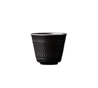 Taza de café para restaurantes Taza de té retro chino hecho a mano taza de té de cerámica antigua negro plateado plateado Home Master Cup Kung Fu Tea Set Taza de café para bebidas calientes/frías