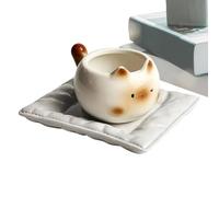 Taza de café para té | Beverage Holder Keepsake | Cat Shape Ceramic Coffee Cup - for Milk Juice Hot Chocolate Home Camping Dorm Family Gathering Apartment Party Pet Lovers
