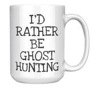 Taza de café paranormal divertida para cazadores de fantasmas, hombres y mujeres, taza de cerámica blanca de 15 onzas