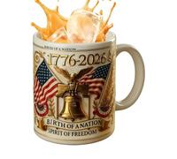 Taza de café patriótica, 250. Taza de recuerdo patriótico para aniversario - 1776-2026 Taza conmemorativa ceremonial - Regalo para amantes de la historia Mujeres Hombres Familia Amigos Padre Madre