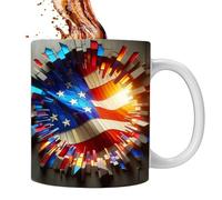 Taza de café patriótica, taza de leche patriótica del 4 de julio, taza de agua de cerámica patriótica del Día de la Independencia, ideal para leche, bebidas, café, té