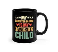 Taza de café personalizada con texto en inglés "My Daughter-in-Law is My Favorite Child", regalo para el día del padre, regalo divertido para papá, taza divertida para niños favoritos, de14bB03
