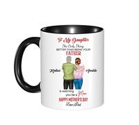 Taza de café personalizada con texto en inglés "To My Daughter from Father" con texto en inglés "The Only Thing Better Than Being Your Father is Watching You Be A Mom" para hija de papá papá en el día