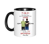 Taza de café personalizada con texto en inglés "To My Son from Dad" con texto en inglés "The Only Thing Better Than Being Your Father's is Watching You Be A Dad", taza para el día del padre, regalo
