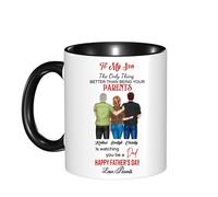 Taza de café personalizada con texto en inglés «To My Son from Parent The Only Thing Better Than Being Your Parents is Watching You Be A Dad», taza para el día del padre, regalo para hijo