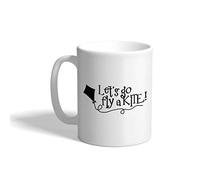 Taza de café personalizada de 325 ml, diseño de taza de té de cerámica Let's Go Fly A Kite Hobbies