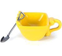 Taza de Café Personalizada Excavator Bucket, 340ml Tazas de CeráMica Novedosas, Taza de Café Modelo Excavator Bucket con Pala Cuchara, Divertida Taza de Té Contenedor de Tarta Cenicero Excavadora