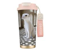 Taza de café personalizada única, vaso de acero inoxidable aislado para viajes, hogar y oficina, 17 onzas, Sables in the Desert Palace, rosa