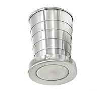 Taza de café plegable de acero inoxidable con tapa, capacidad de 250 ml para beber café todos los días (tamaño grande de 250 ml)