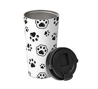 Taza De Café Portátil Huella De Gato Vectorial De Dibujos Animados Taza Térmica De Café De Doble Pared Adultos Acero Inox Vaso Termico, Para Bebidas Frías O Calientes, Oficina, Coche, 17Oz