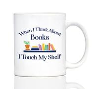 Taza De Café Quand Je Pense Aux Livres, Je Touche Mon Étagère Vintage Taza De Café De Cerámica Minimalista Tazas De Desayuno Para Amiga Familiare Espresso