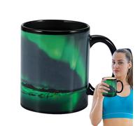 Taza de café que cambia de calor, taza de café de cerámica, diseño de luces boreales, taza mágica de cambio de color, taza de cerámica para niños, niñas, hombres y mujeres