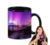 Taza de café que cambia de color, 350 ml | 390 g de vidrio sensible al calor | Efecto, Cerámica Térmica Activada Patrón Superficies Para Niñas Hombres Mujeres Mañana
