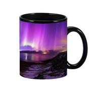 Taza de café reactiva térmica - Taza de cerámica sensible al calor, taza mágica que cambia de color | Diseño artístico boreal, bebida caliente divertida