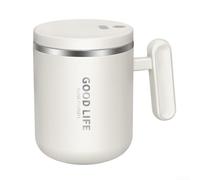 Taza de café recargable con agitación automática hecha de acero inoxidable 304 para una mezcla suave (blanco)