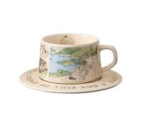 Taza de café redonda de cerámica de 170 ml, exquisita, retro, para el hogar, con personalidad fresca, utensilios para beber, florete de oveja