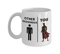Taza de café Russian Best Dedushka Worlds Great Grandpa Superhero, tazas de café para abuelo es mi héroe, taza de té de nieta nieta nietos nietos