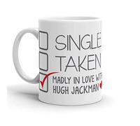 Taza De Café Sencillo Tomado Locamente Enamorado De Hugh Jackman Personalizada Taza Desayuno Resistente Mug Coffee Para Oficina Leche Recuerdos