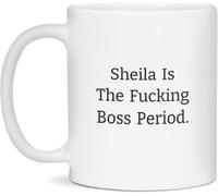 Taza De Café Sheila Est La Patronne Personalizada Taza De Café De Cerámica Vintage Tazas De Desayuno Para Oficina Espresso Decorar