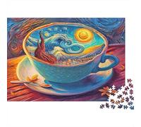 Taza de Café Soñadora Puzzle de 1000 Piezas Juego de Puzzle 1000 Piezas Estilo Artístico Creativo Papel Adultos Relajante Decoración Regalo Hogar 70x50cm/1000pcs