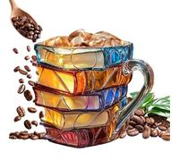 Taza de café, taza de capuchino con asa ergonómica, taza creativa para pausa de café, estudio, biblioteca, salón, colección de librería, hogar, cocina, decoración