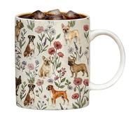 Taza de café - Taza de cerámica con diseño de Bulldog Francés | Taza con la impresión de un Bulldog Francés para Té | para leche, agua, , latte, té, cerveza, bebidas calientes y frías, madre, Va