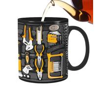 Taza de café, taza negra mecánica,Taza de café divertida para mecánicos - Taza de té de cerámica de gran capacidad para cerveza, whisky, agua, sopa o vino