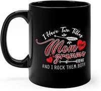Taza De Café Tengo Dos Títulos, Mamá Y Abuela Los Rockean A Ambos. Minimalista Taza Café Colorido Mug Para Recuerdos Espresso Leche