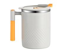 Taza de café térmica de 450 ml, capacidad práctica, taza térmica de viaje Java, taza de café aislada, taza de té de acero inoxidable con tapa y asa para leche, agua helada