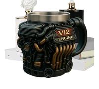 Taza de café térmica - Térmica con temática de motores con resistencia al calor | Vaso térmico de 30 cl multiusos para cócteles, whisky, té, cerveza, agua para uso diario