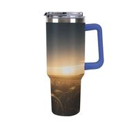 Taza de café termo taza de viaje termo para bebidas calientes, campo de trigo al amanecer, taza casual botella de agua caliente adecuada para viajes en coche, camping, senderismo, 40 onzas