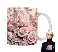 Taza de café Torre para mujer, Taza de café Torre de París - Taza de té de cerámica Taza de agua | Novedad taza de bebidas con efecto de oficina, tazas de café para el hogar para mujeres, uo
