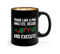 Taza de café Trader de 11 onzas, color negro - Trade like - Asesor financiero empresario Day Trading Mercado de valores Dividendos Inversor Finanzas Ganancias