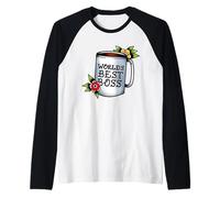 Taza de café Worlds Best Boss Camiseta Manga Raglan