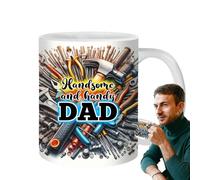 Taza de café y té de cerámica con texto en inglés "Best Dad Ever", taza de regalo para el día del padre, taza de té de chocolate caliente de 350 ml para uso en casa, oficina, sala de estar, comedor
