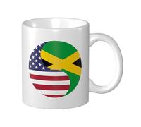 Taza De Café Ying Yan, Drapeau Combinant Les Symboles Des États-Unis Et De La Jamaïque Diseño Taza Desayuno Elegancia Taza De Porcelana Para Decorar Recuerdos Té