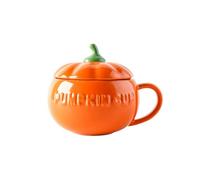 Taza de calabaza de cerámica con cuchara cubierta, personalidad creativa, tendencia para beber, calabaza extragrande