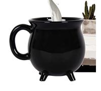 Taza de caldero - Caldero de bruja de Halloween, tazas de cerámica para bebidas, decoración de escritorio para té helado caliente, leche, agua, fiesta, mesa, mujeres, hombres, adultos, hermanas