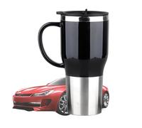 Taza de calefacción para coche, 12 V, 450 ml, mango portátil | Taza eléctrica de viaje para coche, hogar, viajes, camping, oficina, picnic, senderismo, té, café, agua, bebidas, calefacción