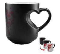 Taza De Cambio De Color - Taza De De Leche Con Mango En Forma De Corazón | Tazas De Cerámica De Color Cambiante En Forma De Corazón, Tazas De Cerámica Activadas Por Calor | Para Mujeres