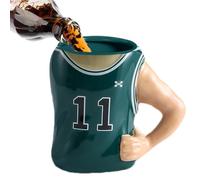 Taza de camiseta de baloncesto, taza de café de baloncesto, taza de café deportiva única para fanáticos del baloncesto, jugadores y coleccionistas, regalo (5.51 x 3.54 x 6.89 pulgadas) (rojo, amarillo